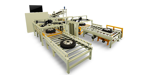 全自動(dòng)車(chē)輪總成雙線生產(chǎn)流水線平衡機(jī)